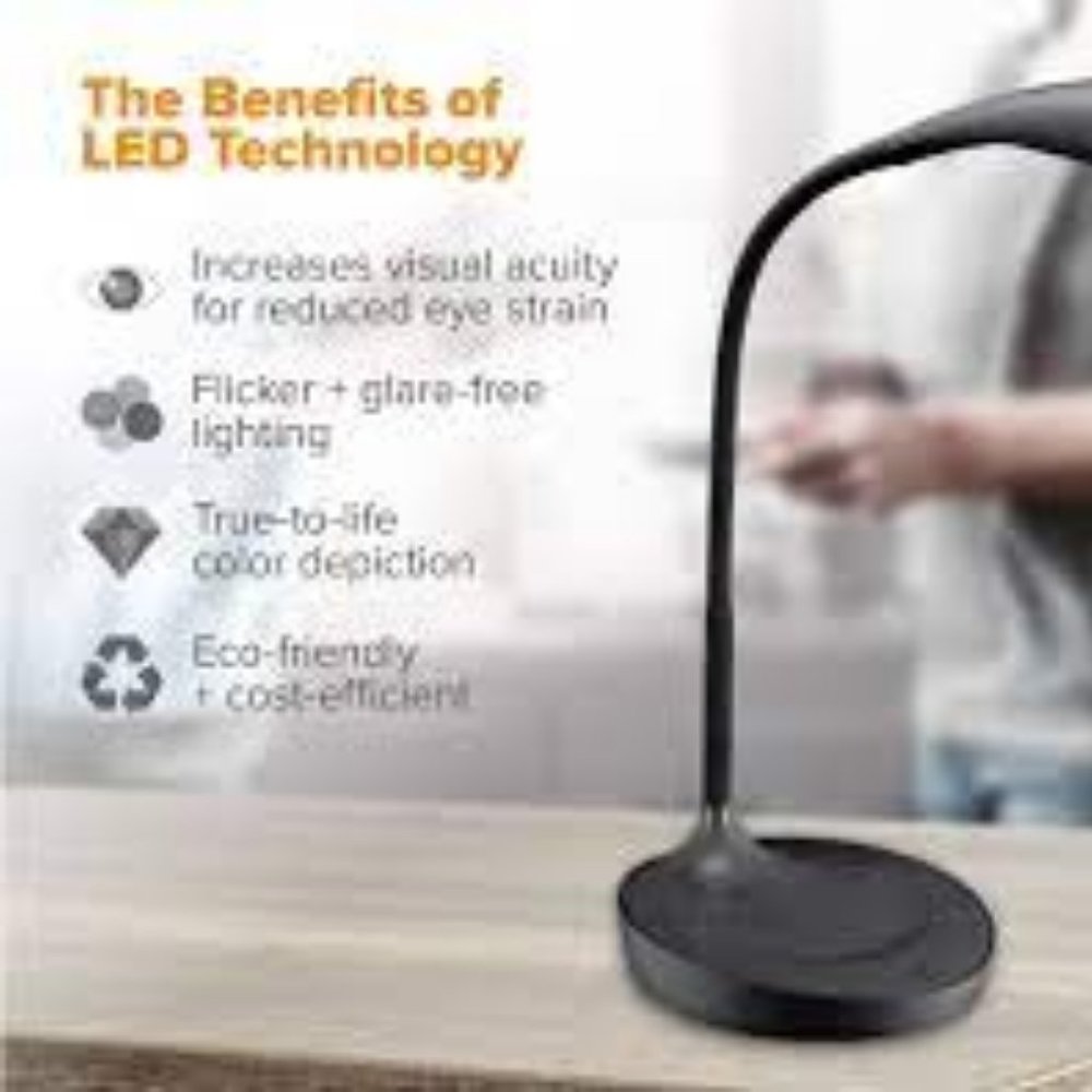 NEW BOSTITCH KNOOECT GOOSENECK LED DESK LAMP WHITE WITH BUILT IN USB CHARGER - Picture 9 of 9